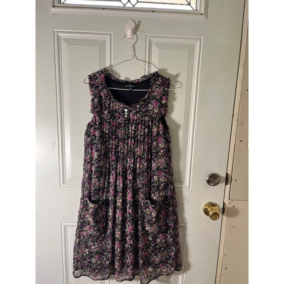 Chris McLaughlin woman’s black lined floral sleeveless midi dress size 6. - Picture 1 of 7